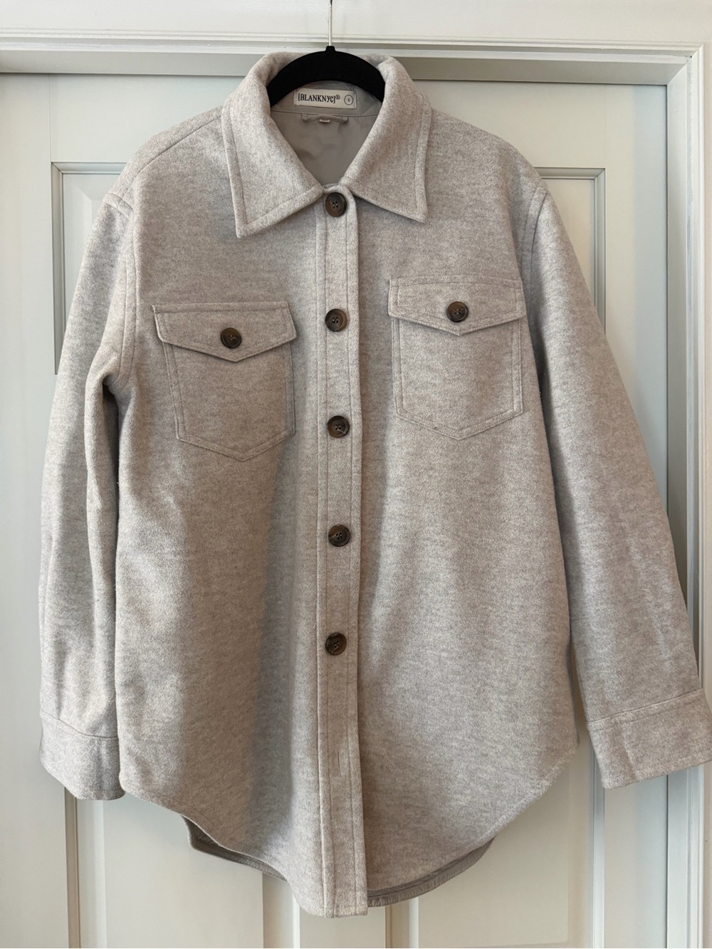 Blank NYC Kids Heather Gray Button-Front Shirt Jacket
